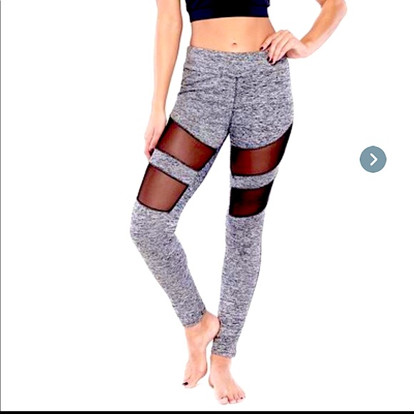 Electric Yoga Pants - Electric yoga tummy tuck mesh racer legging